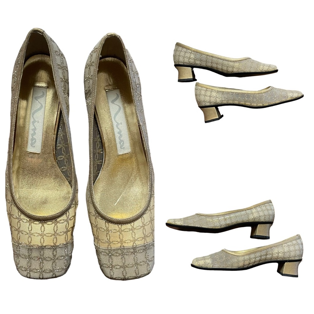 Vintage Beige and Gold Heels